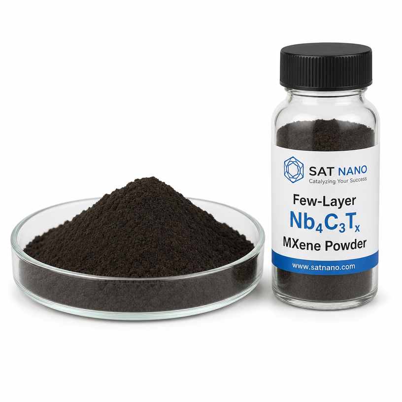 Few layer Niobium Carbide Nb4C3Tx MXene Powder