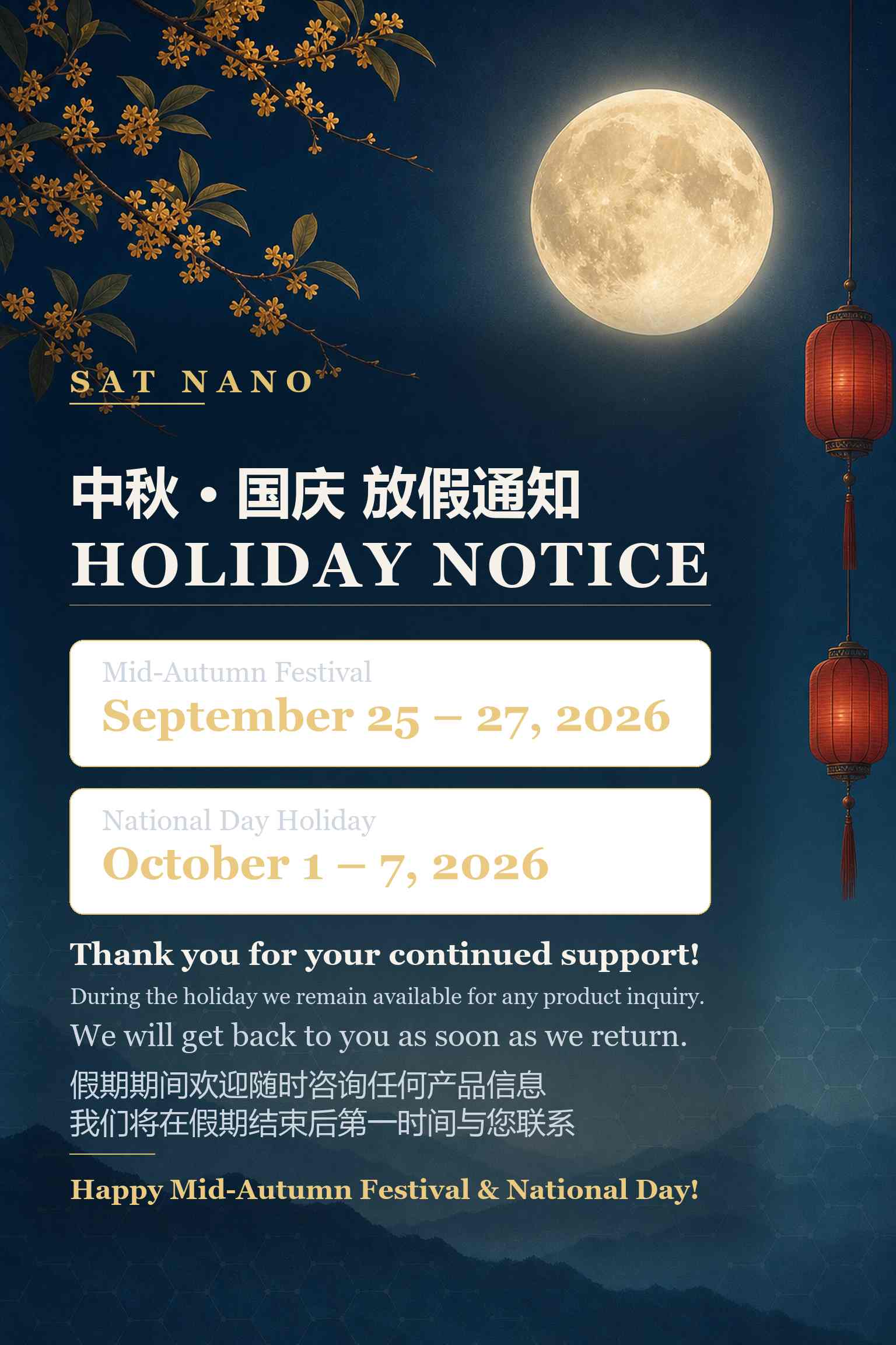 SAT NANO holiday