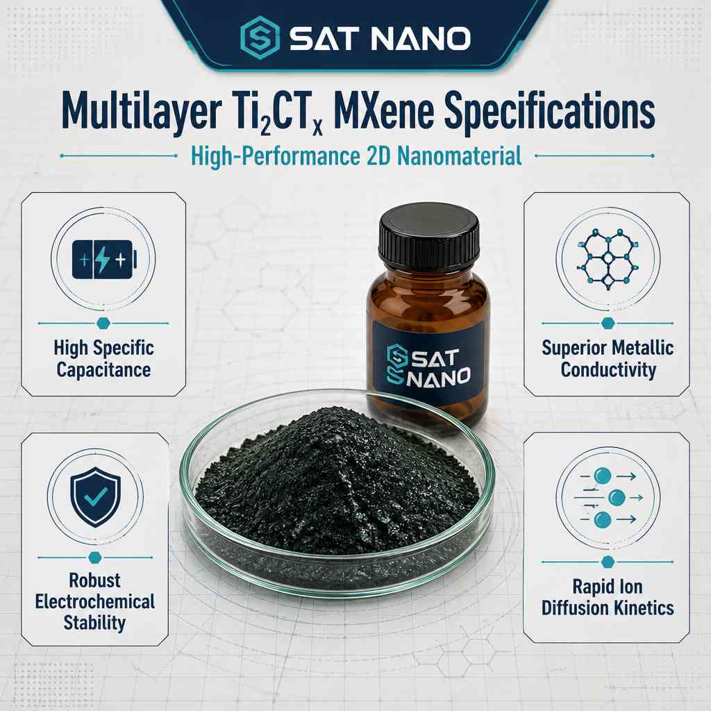 feature of multilayer Titanium carbide Ti2CTx MXene powder