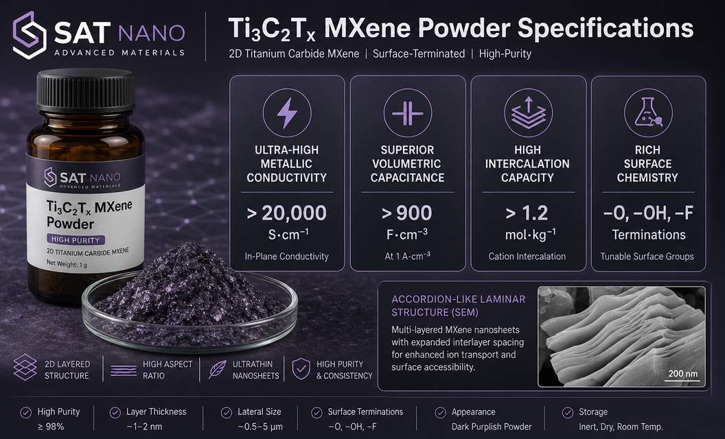 specification of Multilayer Titanium carbide Ti3C2Tx MXene