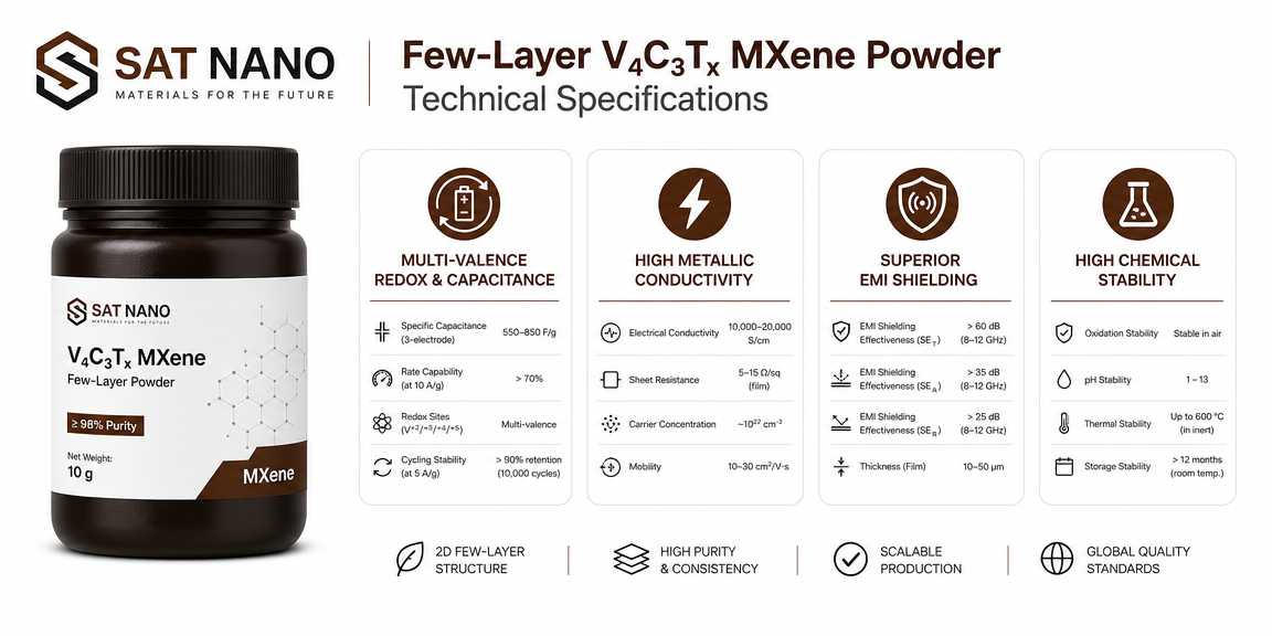 specification of Vanadium Carbide V4C3Tx MXene Powder