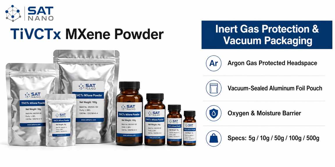 package of Titanium Vanadium Carbide TiVCTx MXene powder