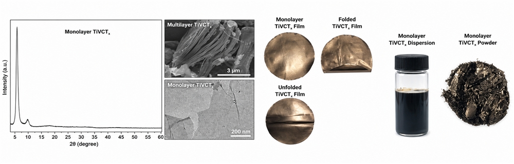 Titanium Vanadium Carbide TiVCTx powder SEM