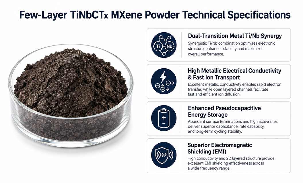 specification of Titanium Niobium Carbide TiNbCTx MXene powder