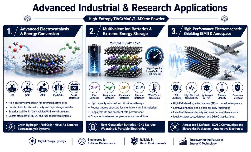 application of High Entropy TiVCrMoC3Tx MXene Powder