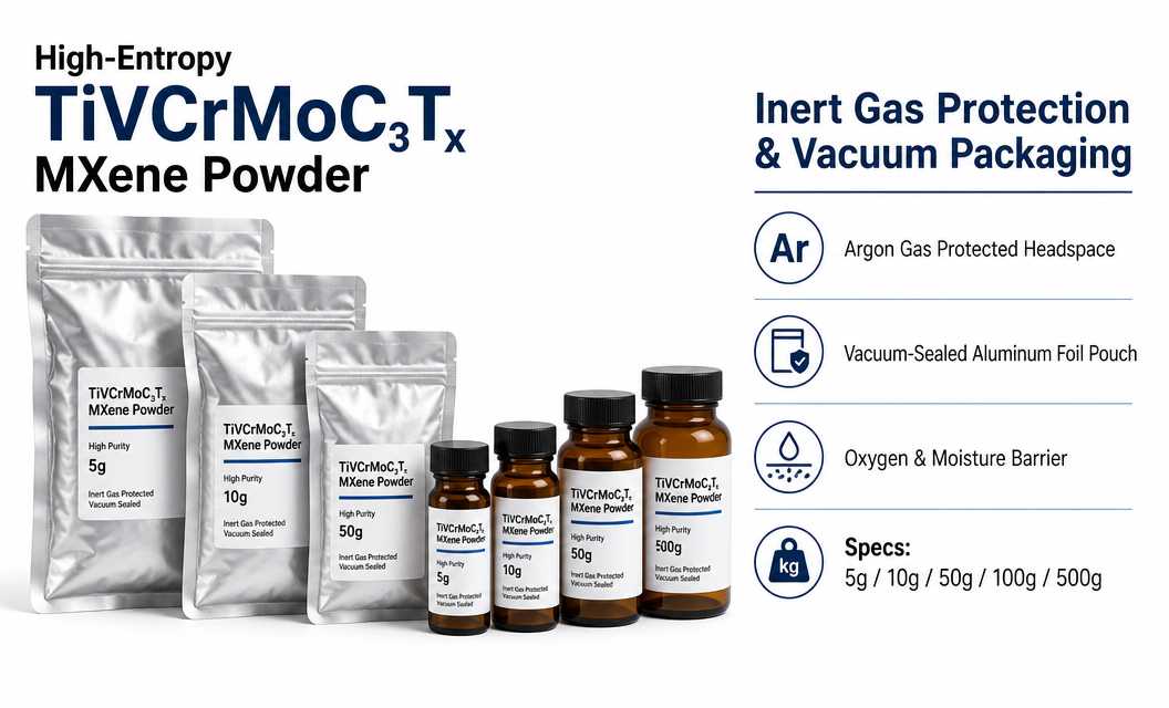 package of High Entropy TiVCrMoC3Tx MXene Powder